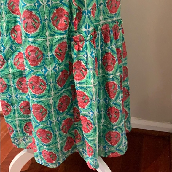 Banjanan Green Floral Sleeveless Maxi Dress Large - Picture 5 of 8